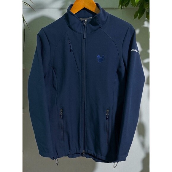 Eddie Bauer Disney Collab Jacket Women’s M Mickey Mouse Softshell Blue Full Zip - Picture 1 of 5